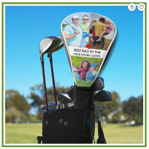 Stylish 3 Photo Best Dad By Par  Golf Head Cover