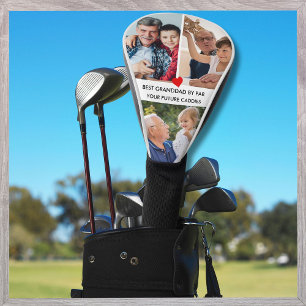 Stylish 3 Photo Best Grandad By Par  Golf Head Cover