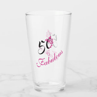 Stylish 50 and Fabulous Pink and Black Glass