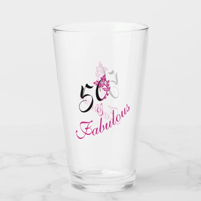 Stylish 50 and Fabulous Pink and Black Glass (Back)