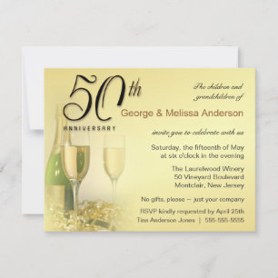 Stylish 50th Anniversary Party Invitations