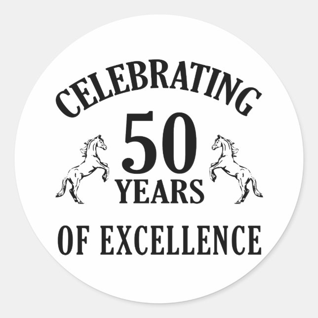Stylish 50th Birthday Gift Ideas Classic Round Sticker (Front)