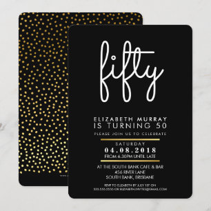 STYLISH 50TH birthday party FIFTY INVITE simple