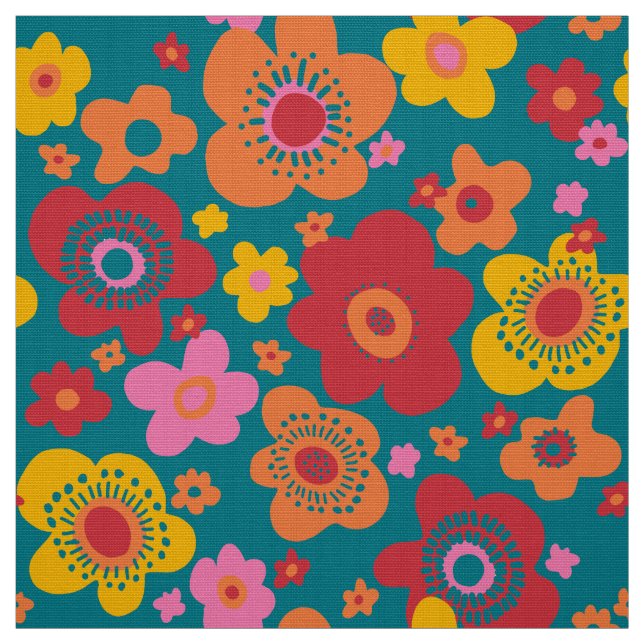 stylish  60s 70s retro mod fabric (Swatch)