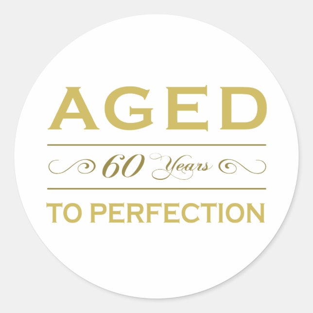 Stylish 60th Birthday Gifts Classic Round Sticker (Front)