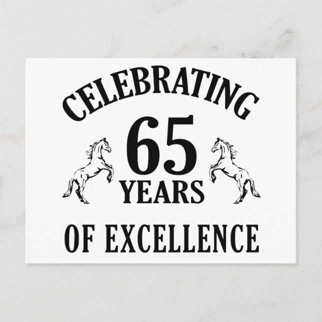 Stylish 65th Birthday Gift Ideas Postcard (Front)