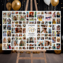 Stylish 70th Birthday Photo Celebration Board