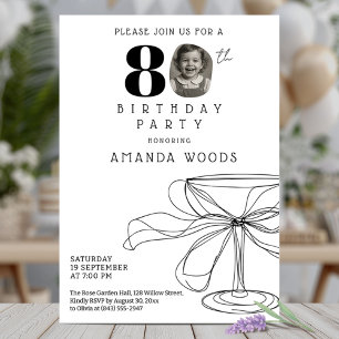 Stylish 80th birthday party with photo invitation