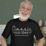Stylish 81st Birthday Auto Owner, Classic 1944 T-Shirt<br><div class="desc">This "Stylish 81st Birthday Auto Owner, Classic 1944 T-Shirt" is a fantastic way to celebrate an incredible milestone with a touch of vintage charm. Showcasing a bold design that proudly features the year 1944, this shirt is perfect for auto enthusiasts or anyone who appreciates classic style. Whether for a birthday...</div>