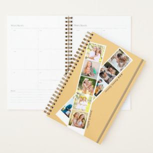 Stylish 8 Photo Strip Yellow Blue Personalised Planner