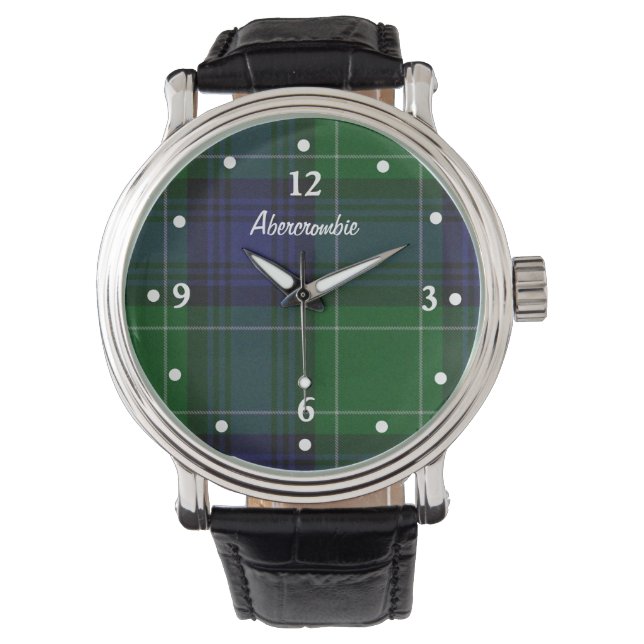 Stylish Abercrombie Plaid Faced Custom Watch (Front)