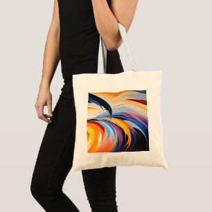 Stylish Abstract Art Canvas Tote Bag