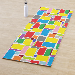 Stylish Abstract Art Positive Vibe Blocks Yoga Mat