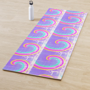 Stylish Abstract Art Positive Vibe Twirl Yoga Mat