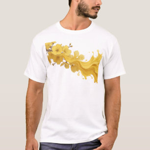 Stylish ABSTRACT FLOWER Creative Print T-Shirt