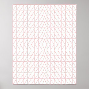 Stylish Abstract Geometric Line Art in Blush Pink Poster