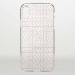 Stylish Abstract Geometric Line Art in Blush Pink iPhone XS Case