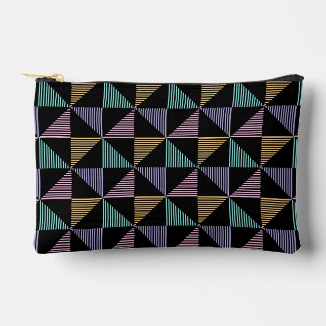 Stylish Abstract Geometric Print – Modern Trendy Accessory Pouch (Front)