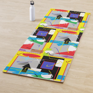 Stylish Abstract Positive Vibe Geometry Yoga Mat