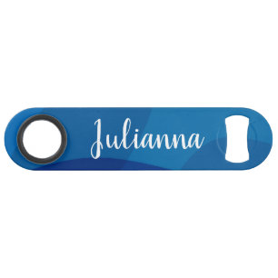 Stylish Abstract Shapes in Blue Personalised Name