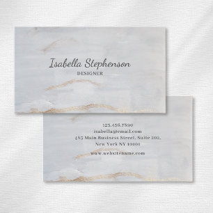 Stylish Abstract Soft Grey Faux Gold Professional Business Card