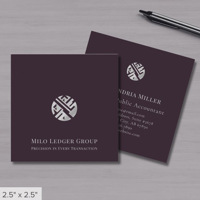 Stylish Accounting Tax Consulting Custom Logo Square Business Card (Creator Uploaded)