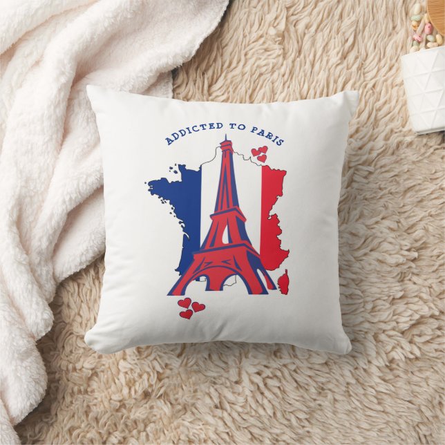 Stylish ADDICTED TO PARIS Cushion (Blanket)