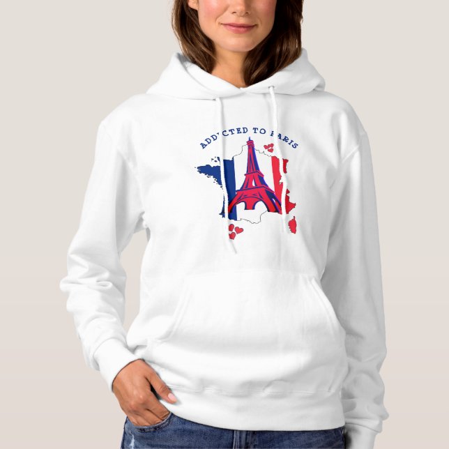 Stylish ADDICTED TO PARIS Hoodie (Front)
