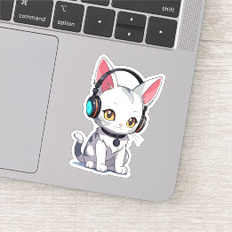 Stylish Adorable Cat in Headphones