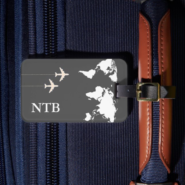 Stylish Aeroplane Traveller Luggage Tag (Front Insitu 4)