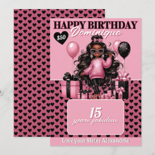 Stylish African American Birthday Gift Card Holder