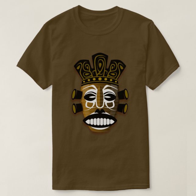 STYLISH AFRICAN TRIBAL MASK ILLUSTRATION T-Shirt (Design Front)