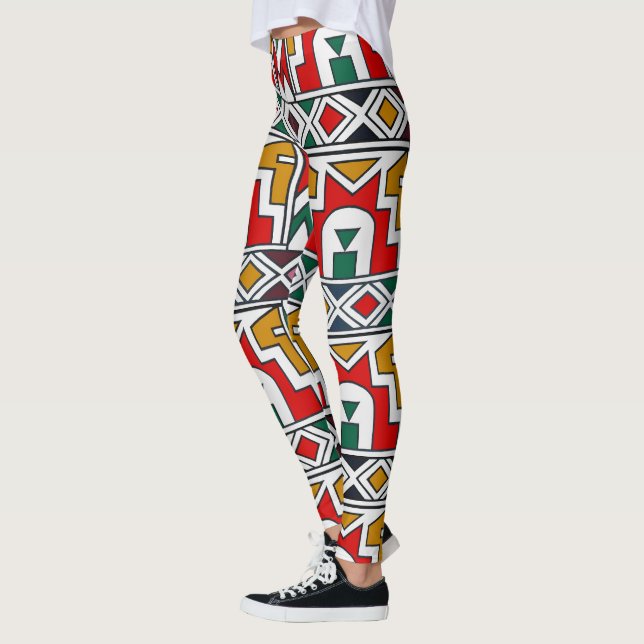 Stylish Afrocentric Casual Sports High Waist Leggings (Left)