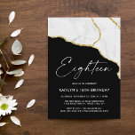 Stylish Agate & Marble 18th Birthday Invitation<br><div class="desc">Celebrate in style with these fun and trendy 18th birthday invitations. The design is easy to personalise and your guests will be thrilled when they receive these stylish invites.</div>