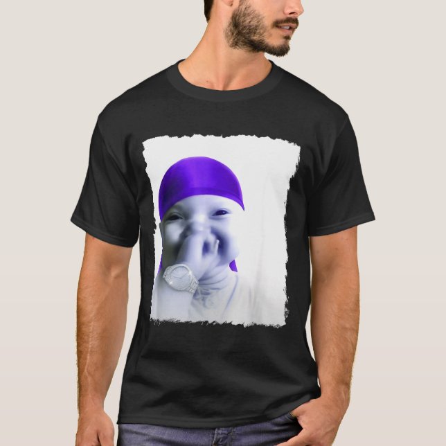 Stylish Ai Baby Holding Back Laugh Gigging Meme  T-Shirt (Front)