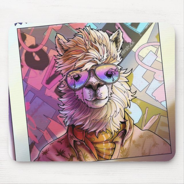 Stylish Alpaca Mouse Mat (Front)