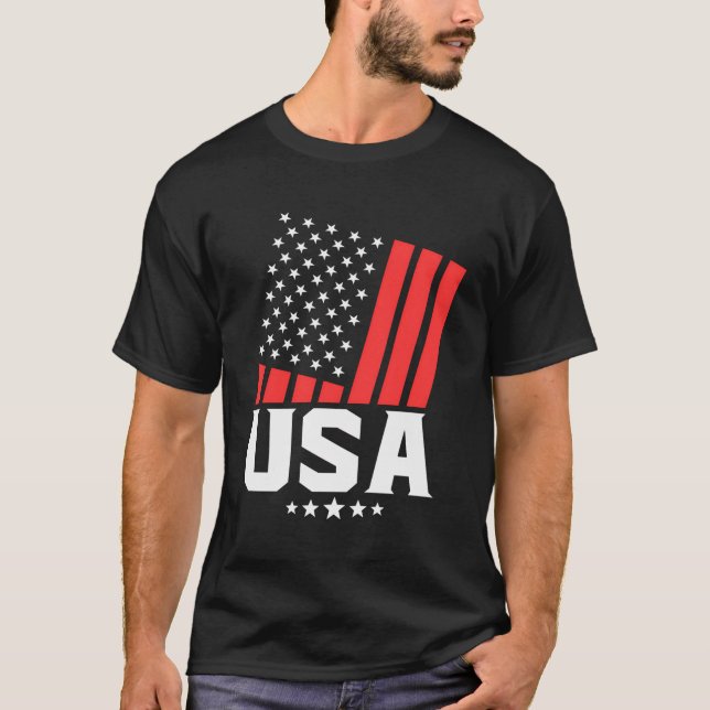 Stylish American Flag Usa Patriotism Stunning Usa T-Shirt (Front)