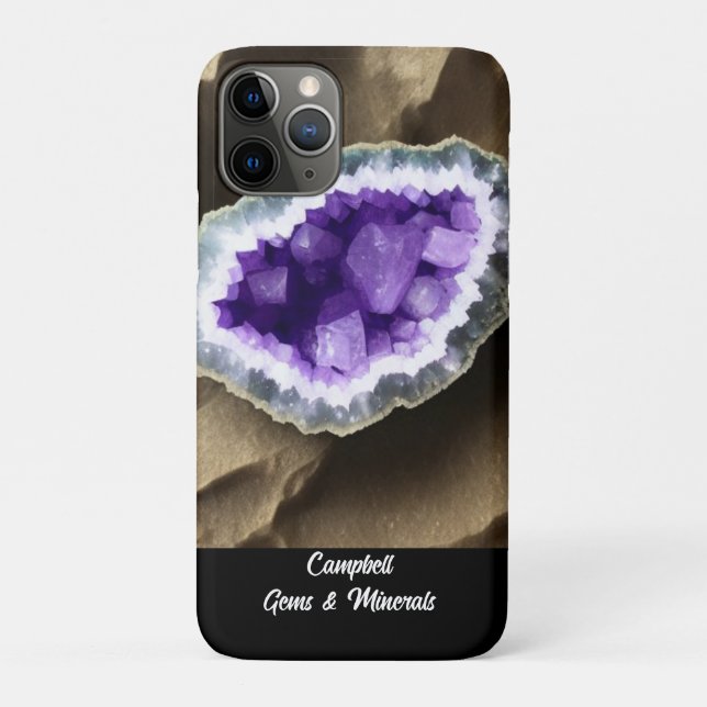 Stylish Amethyst Geode Custom  Case-Mate iPhone Case (Back)