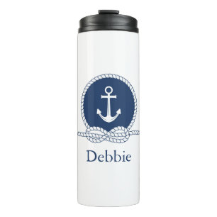 Stylish Anchor And Rope Add Your Name Thermal Tumbler