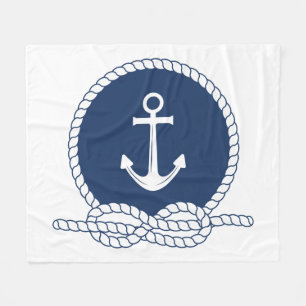 Stylish Anchor And Rope Fleece Blanket