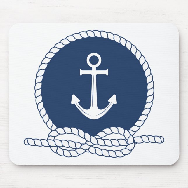 Stylish Anchor And Rope Mouse Mat (Front)