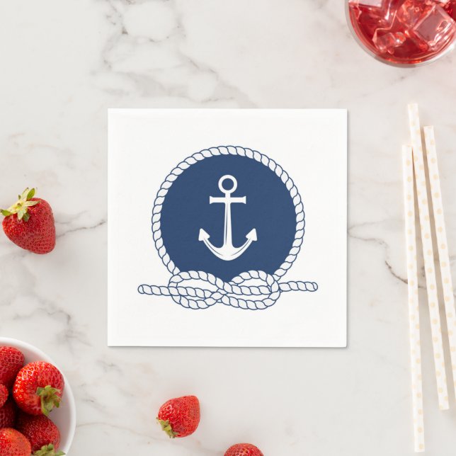 Stylish Anchor And Rope Napkin (Insitu)