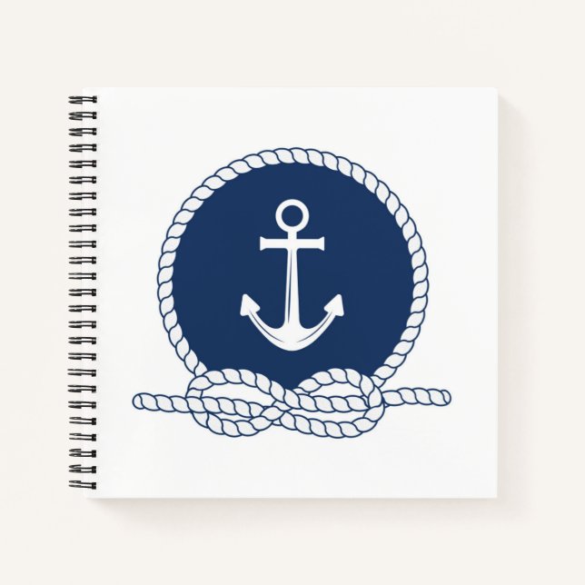 Stylish Anchor And Rope Notebook (Front)