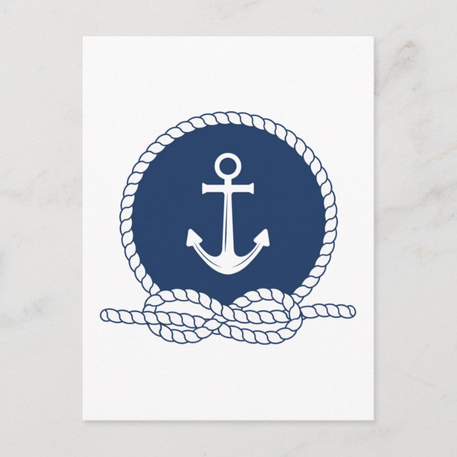 Stylish Anchor And Rope Postcard (Front)