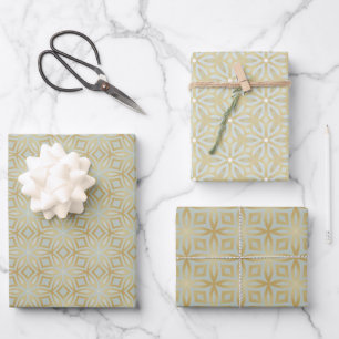 Stylish and Bold Gold Geometric Wrapping Paper Sheet