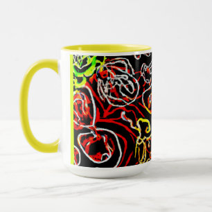 Stylish and Colourful Neon Patterns Shape Mug