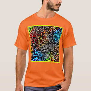 Stylish and Colourful Neon Patterns Shape T-Shirt