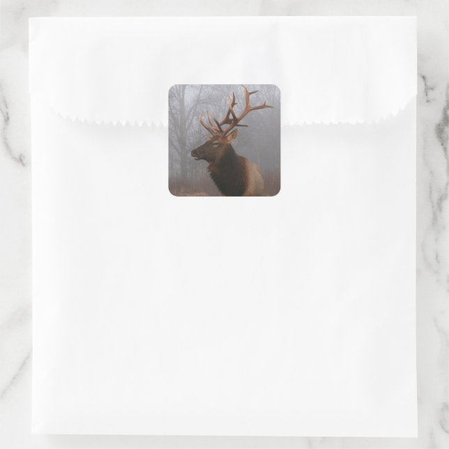 Stylish and Elegant Christmas Elk Square Sticker (Bag)