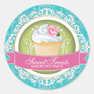 Stylish and Elegant Cupcake Box Stickers