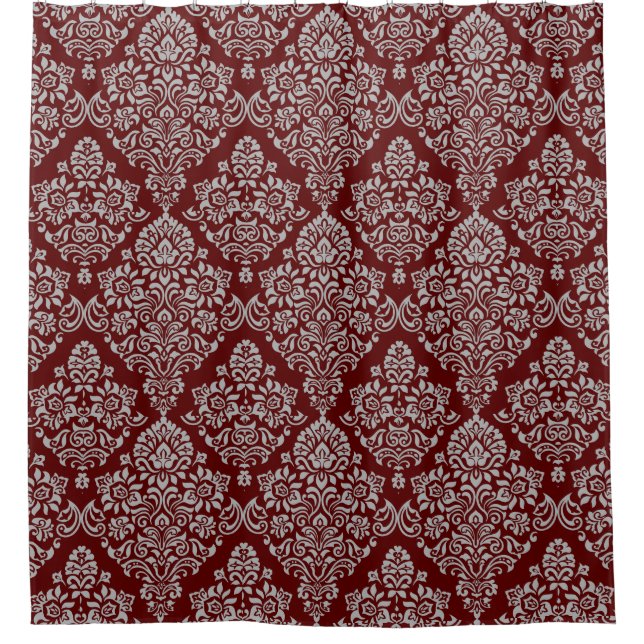Stylish and Elegant Damask Pattern Shower Curtain (Front)